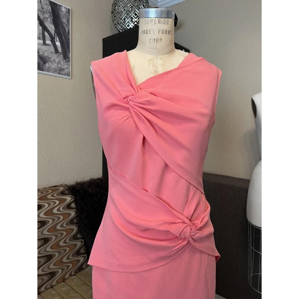 NWT Reiss Coral Body-cone Sleeveless Zip Back‎ Slit Dress US Sz 6 EU Sz 38 $370